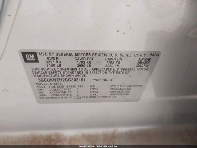 Chevrolet Silverado 1500 Wt 2016 3GCUKNEH2GG302161 Image 9