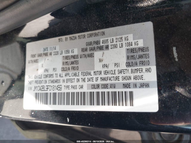 JM1CW2BL9F0181459 Mazda Mazda5 Sport