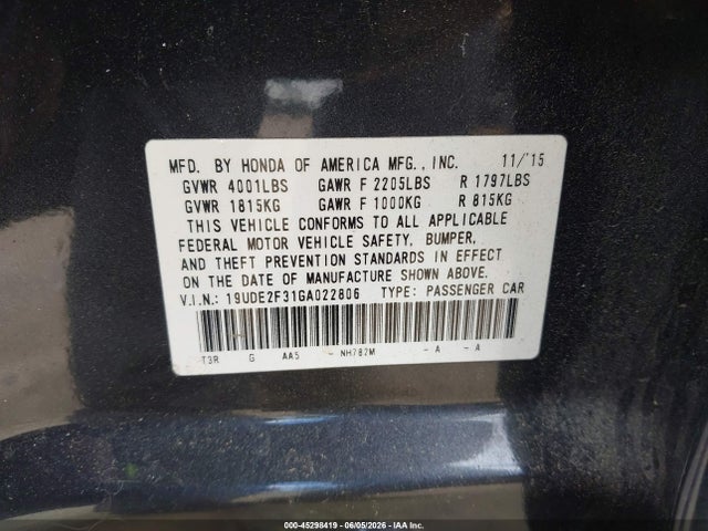 Aukcja sprzedaży 2016 Acura Ilx 2.4l/acurawatch Plus Package, vin: 19UDE2F31GA022806, numer aukcji: 45298419