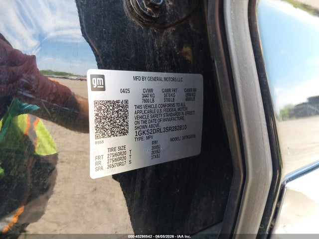 Aukcja sprzedaży 2025 Gmc Yukon 4wd Denali, vin: 1GKS2DRL3SR282810, numer aukcji: 45298542
