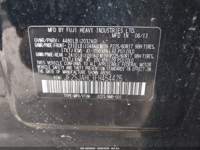 JF2SJAHC3EH454425 Subaru Forester 2.5i Limited