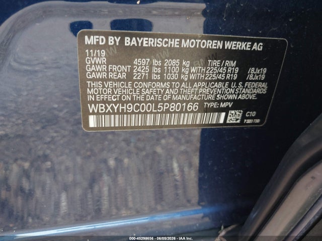 Aukcja sprzedaży 2020 Bmw X2 Sdrive28i, vin: WBXYH9C00L5P80166, numer aukcji: 45298656