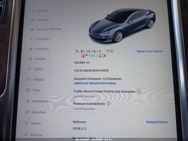Tesla Model S 90d/p100d/p85d/p90d 2016 5YJSA1E40GF144215 Image 7