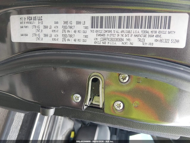 RAM 1500 Tradesman 2016 1C6RR7KG9GS383684 Image 9