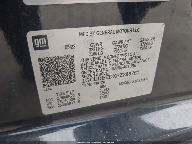 1GCUDEEDXPZ288761 Chevrolet Silverado 1500 4wd Short Bed Rst