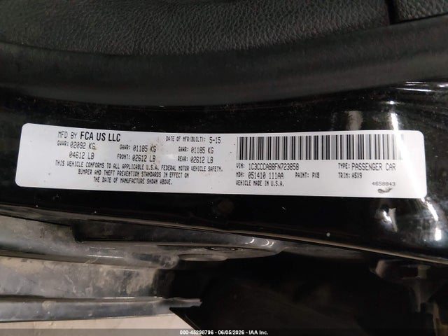 Продажа на аукционе авто 2015 Chrysler 200 Limited, vin: 1C3CCCAB8FN723858, номер лота: 45298796