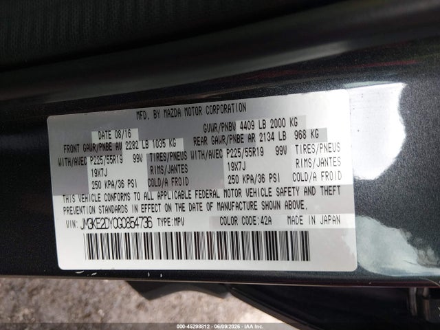 Aukcja sprzedaży 2016 Mazda Cx-5 Grand Touring, vin: JM3KE2DY0G0854736, numer aukcji: 45298812