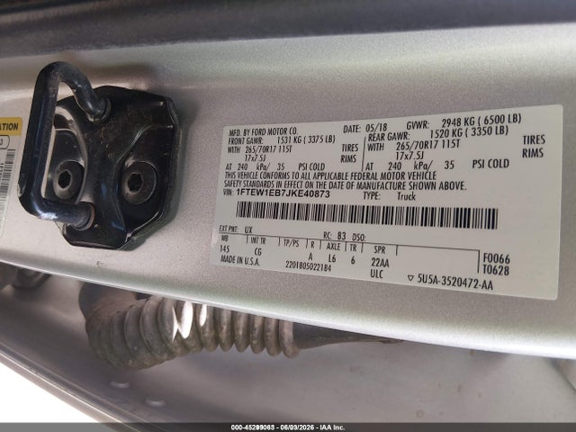 Ford F-150 Xl 2018 1FTEW1EB7JKE40873 Image 9