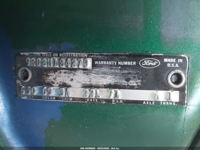 Продажа на аукционе авто 1969 Ford Mustang, vin: 9R02H124279, номер лота: 45299068