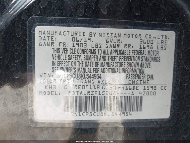 Nissan KICKS S 2019 3N1CP5CU8KL544954 Image 9