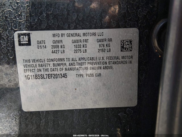 Chevrolet Malibu 1ls 2014 1G11B5SL7EF201345 Image 9