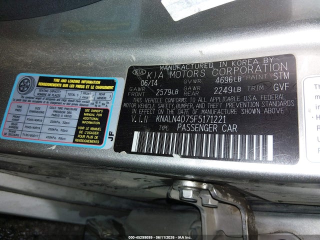 KIA Cadenza Premium 2015 KNALN4D75F5171221 Image 9
