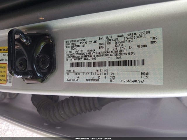 1FTFW1E51JKE97567 Ford F-150 Xl