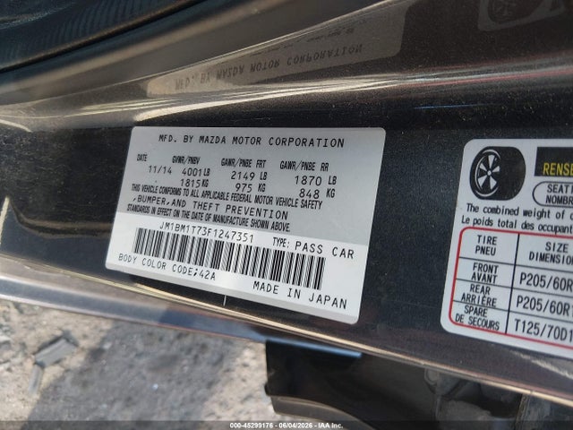 Продаж на аукціоні авто 2015 Mazda Mazda3 I Sv, vin: JM1BM1T73F1247351, номер лоту: 45299176