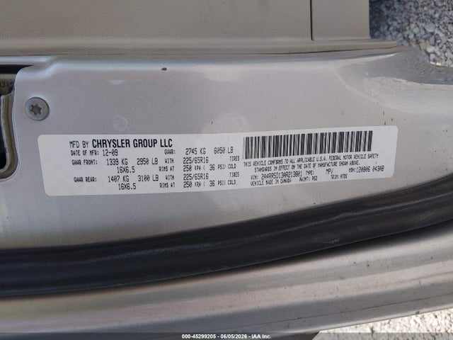 45299205 :رقم المزاد ، 2A4RR5D13AR213801 vin ، 2010 Chrysler Town & Country Touring مزاد بيع