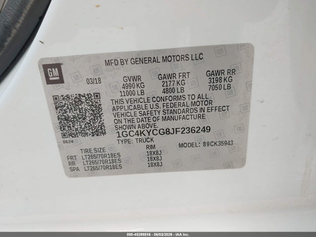 1GC4KYCG8JF236249 Chevrolet Silverado 3500hd Wt