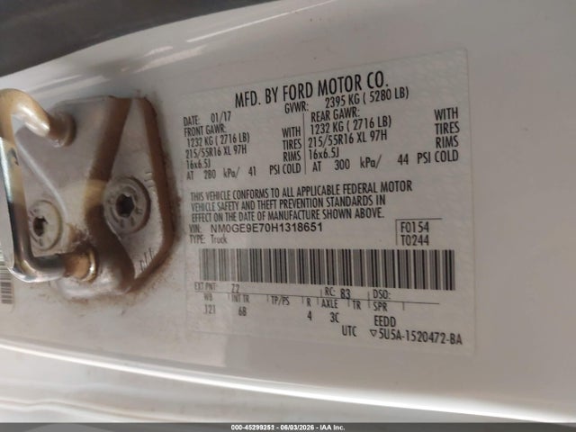 Aukcja sprzedaży 2017 Ford Transit Connect Xl, vin: NM0GE9E70H1318651, numer aukcji: 45299251