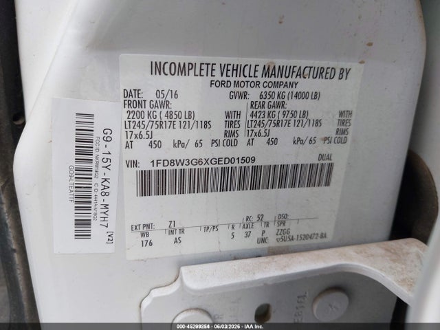 1FD8W3G6XGED01509 Ford F-350 Chassis Xl
