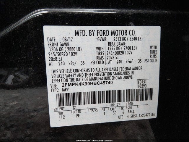 Ford Edge Titanium 2017 2FMPK4K90HBC45740 Image 9