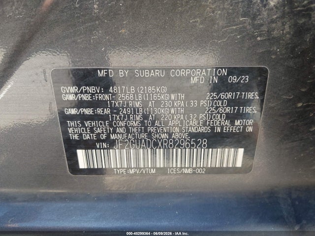 Subaru Crosstrek Premium 2024 JF2GUADCXR8296528 Image 9