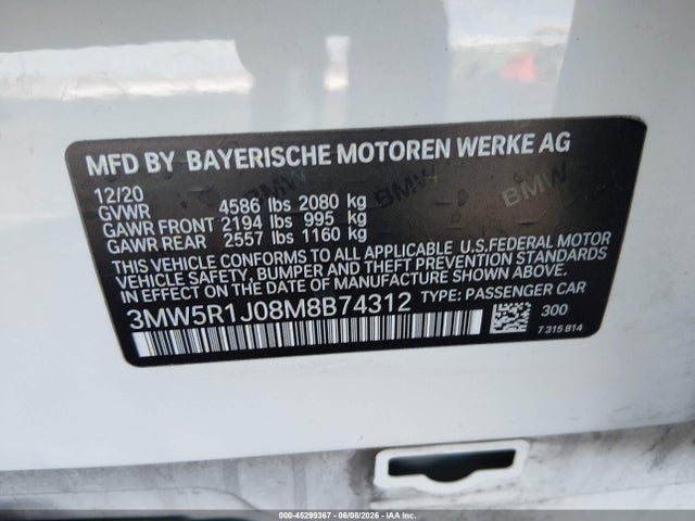 BMW 330I 2021 3MW5R1J08M8B74312 Image 9