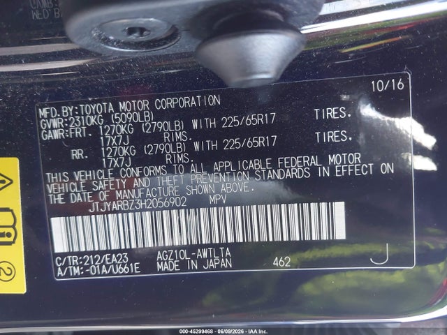 Продаж на аукціоні авто 2017 Lexus Nx 200t, vin: JTJYARBZ3H2056902, номер лоту: 45299468