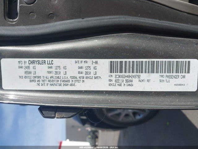 45299597 :رقم المزاد ، 2C3KK63H48H249792 vin ، 2008 Chrysler 300c مزاد بيع