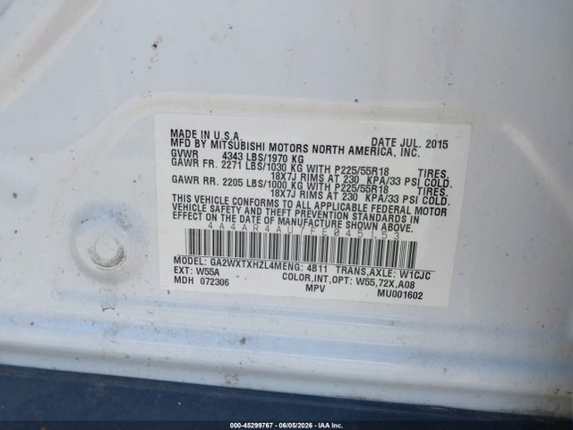 Продаж на аукціоні авто 2015 Mitsubishi Outlander Sport Se, vin: 4A4AR4AU7FE045153, номер лоту: 45299767