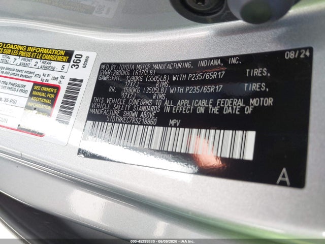 Toyota SIENNA XLE 2024 5TDYRKEC7RS218860 Image 9