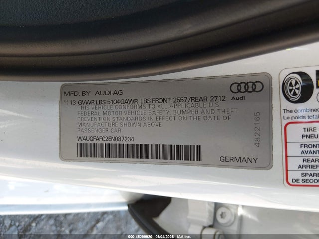WAUGFAFC2EN087234 Audi A6 2.0t Premium