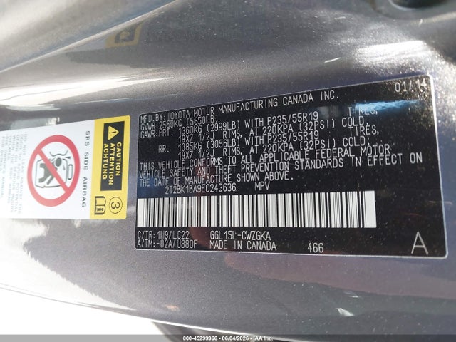 2T2BK1BA9EC243636 Lexus Rx 350 F Sport