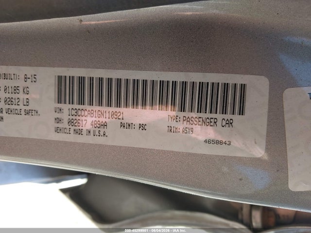 Продаж на аукціоні авто 2016 Chrysler 200 Limited, vin: 1C3CCCAB1GN110921, номер лоту: 45299981