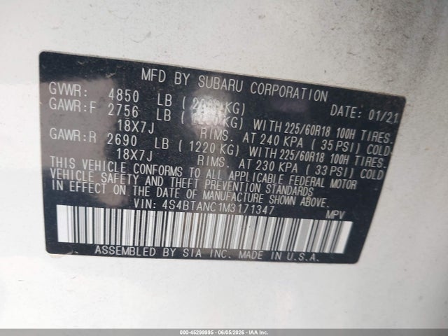 4S4BTANC1M3171347 Subaru Outback Limited