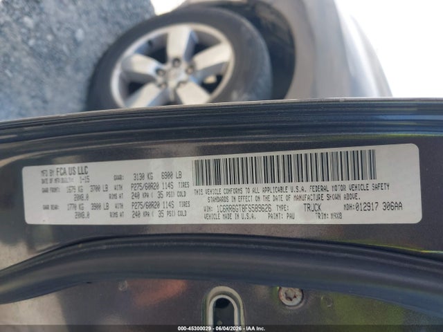 45300029 :رقم المزاد ، 1C6RR6GT8FS589626 vin ، 2015 Ram 1500 Big Horn مزاد بيع