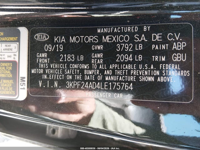 KIA Forte Lxs 2020 3KPF24AD4LE175764 Image 9
