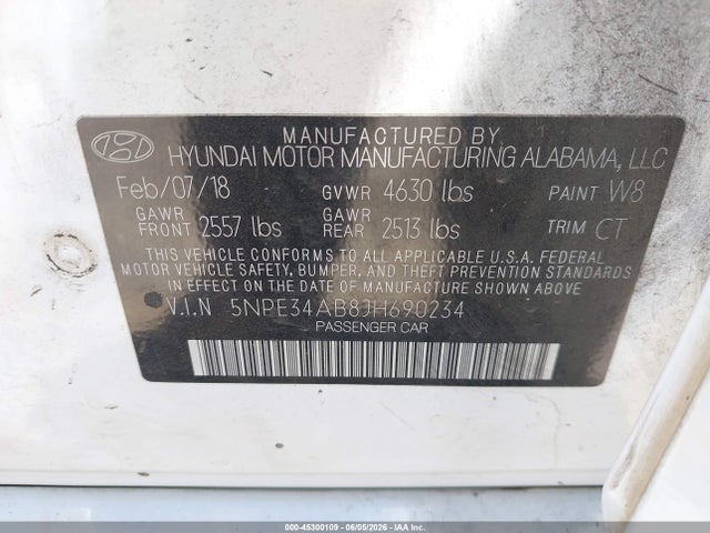 5NPE34AB8JH690234 Hyundai Sonata Limited 2.0t