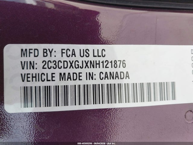2C3CDXGJXNH121876 Dodge Charger Scat Pack Widebody