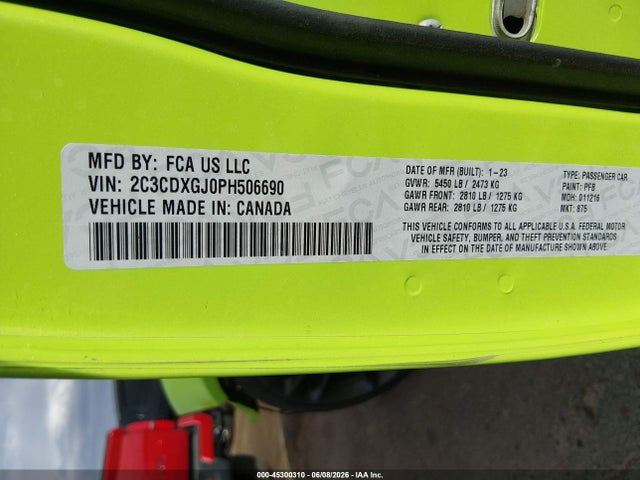 Продажа на аукционе авто 2023 Dodge Charger Scat Pack, vin: 2C3CDXGJ0PH506690, номер лота: 45300310