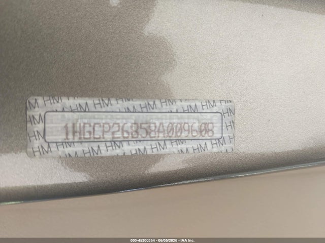 2008 Honda Accord 2.4 Ex-l მანქანა იყიდება აუქციონზე, vin: 1HGCP26858A009608, აუქციონის ნომერი: 45300354