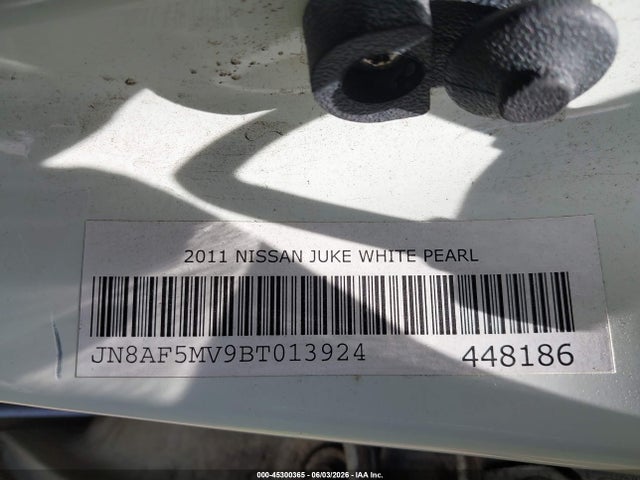 Продажа на аукционе авто 2011 Nissan Juke Sl, vin: JN8AF5MV9BT013924, номер лота: 45300365