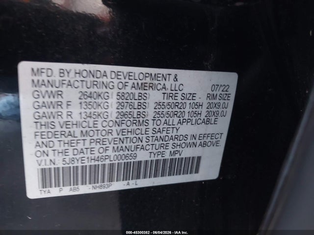 Aukcja sprzedaży 2023 Acura Mdx Technology Package, vin: 5J8YE1H46PL000659, numer aukcji: 45300382