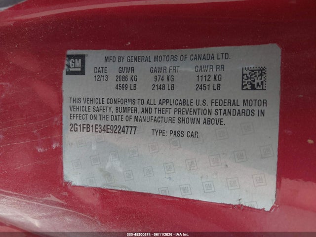 Продаж на аукціоні авто 2014 Chevrolet Camaro 1lt, vin: 2G1FB1E34E9224777, номер лоту: 45300474