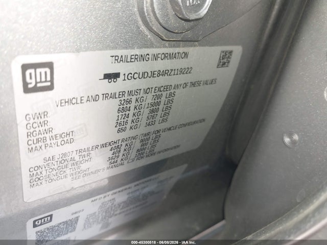 1GCUDJE84RZ119222 Chevrolet Silverado 1500 4wd Short Bed High Country