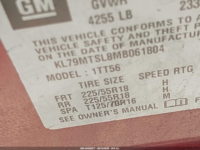 KL79MTSL8MB061804 Chevrolet Trailblazer Fwd Rs