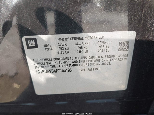 1G1PG5SB4F7155195 Chevrolet CRUZE LTZ