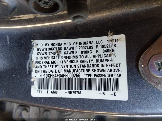 Honda CIVIC HYBRID 2015 19XFB4F34FE000256 Image 9