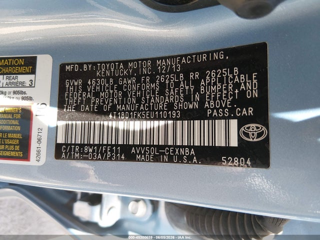 Aukcja sprzedaży 2014 Toyota Camry Hybrid Le, vin: 4T1BD1FK5EU110193, numer aukcji: 45300659