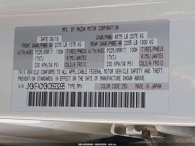 Mazda Cx-5 Touring 2019 JM3KFACM3K0693295 Image 9