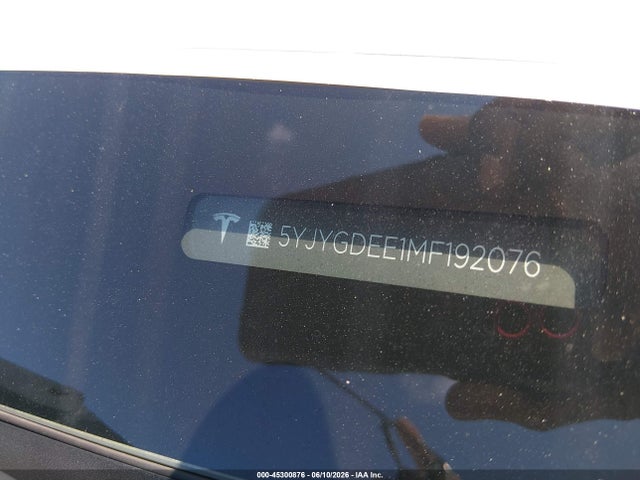 Aukcja sprzedaży 2021 Tesla Model Y Long Range Dual Motor All-wheel Drive, vin: 5YJYGDEE1MF192076, numer aukcji: 45300876