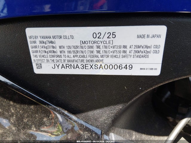 Yamaha Yzf890 2025 JYARNA3EXSA000649 Image 10